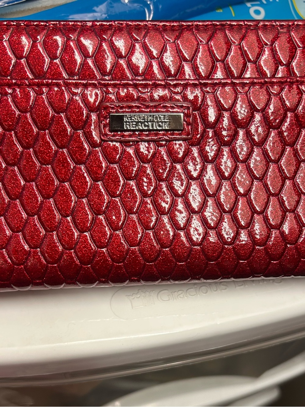 Kenneth Cole Reaction Metallic Red Textured Wallet
